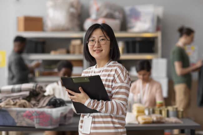 volunteer-organizing-donations-charity